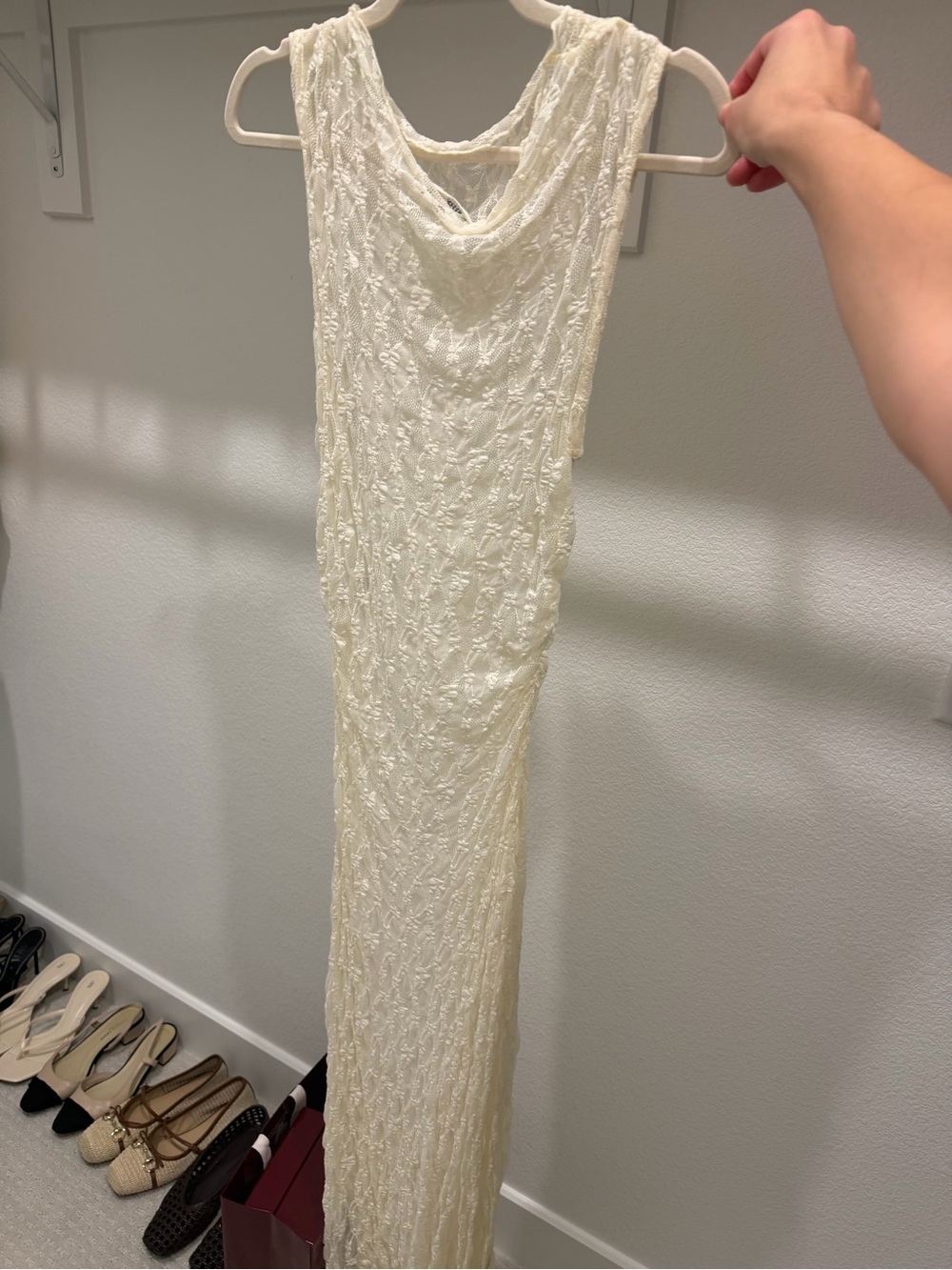 Ivory Textured Sleeveless Maxi Dress - Women